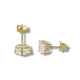 14K Y Gold 2.00ctw F/VS1 Lab-Created Princess Cut Diamond Earrings