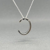 Estate 14K W Gold 0.13ctw Diamond C Pendant