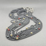Estate David Yurman SS 18 9.70ctw Garnet & Hematite Multistrand Necklace