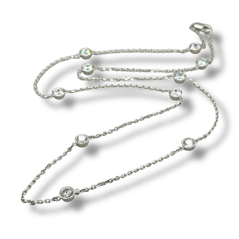 SS 2.00ctw  F-G/VS2 Lab Created Diamond By The Yard Necklace