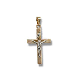 14K TT Gold Solid Crucifix 1.5grms