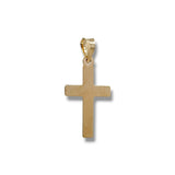 14K Y Gold V Design Hollow Dia Cut Cross 20mm x 11.5mm