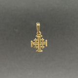Estate 14K Y Gold 16.2mm Jerusalem Cross Pendant