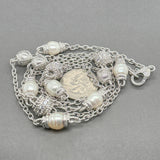 Estate Judith Ripka SS Pearl & CZ Station 36” Necklace