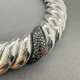 Estate David Yurman SS 1.35ctw Black Diamond Sculpted Cable Necklace
