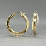 Estate 14K TT Gold 0.12ctw Diamond Hoop Earrings