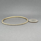 Estate 18K Y Gold 2.03ctw F-G/SI1-2 Diamond Bangle Bracelet
