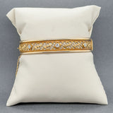 Estate 14K Y Gold 0.83ctw J-K/SI1-2 Diamond Bangle Bracelet