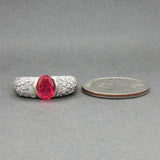 Estate 18K Y Gold 1.61ct Lab-Created Ruby & 0.23ctw Diamond Ring