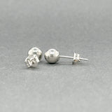 Estate 14K W Gold 5mm Ball Earrings