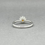 Estate 14K W Gold 0.34ct Citrine & 0.12ctw Diamond Ring