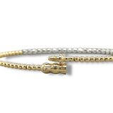 14K Y Gold 0.43ctw G/SI2 Diamond Beaded Bangle Bracelet with Lock