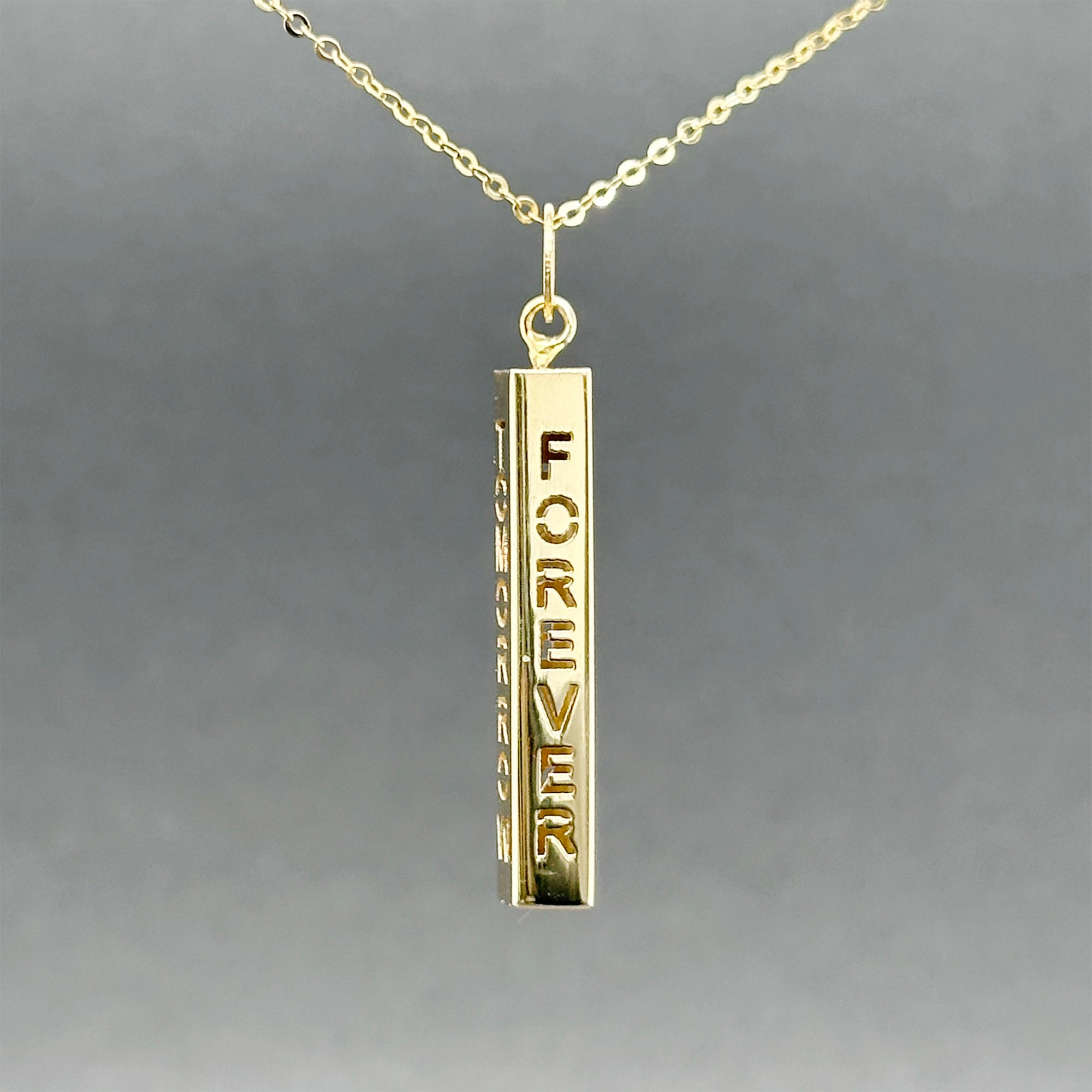 Estate 14K Y Gold Yesterday, Today, Tomorrow, Forever Pendant