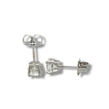 14K W Gold 1.00ctw I/SI1 Diamond Stud Earrings GIA