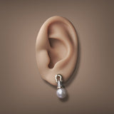 Estate David Yurman SS 18 Pearl Drop Earrings