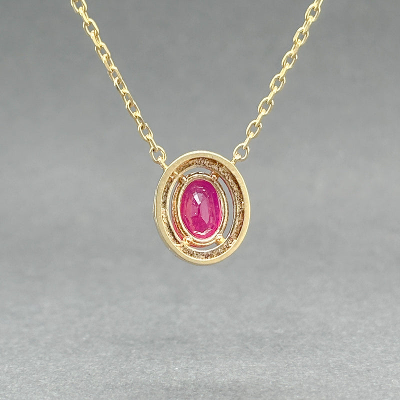 Estate 14K Y Gold 1.44ct Ruby & 0.18ctw Diamond Pendant