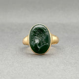 Estate 14K Y Gold 3.10ct Serpentine Intaglio Signet Ring