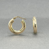 Estate 14K Y Gold 18.7mm Twisted Hoop Earrings