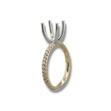 14K Y Gold 0.40ctw G/SI1 3/4 around Diamond Engagement Ring Mounting