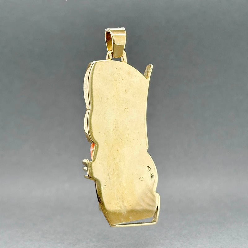 Estate 14K Y Gold 35.40ct Rhodochrosite Flower Pendant