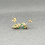 Estate 14K Y Gold Emerald Stud Earrings