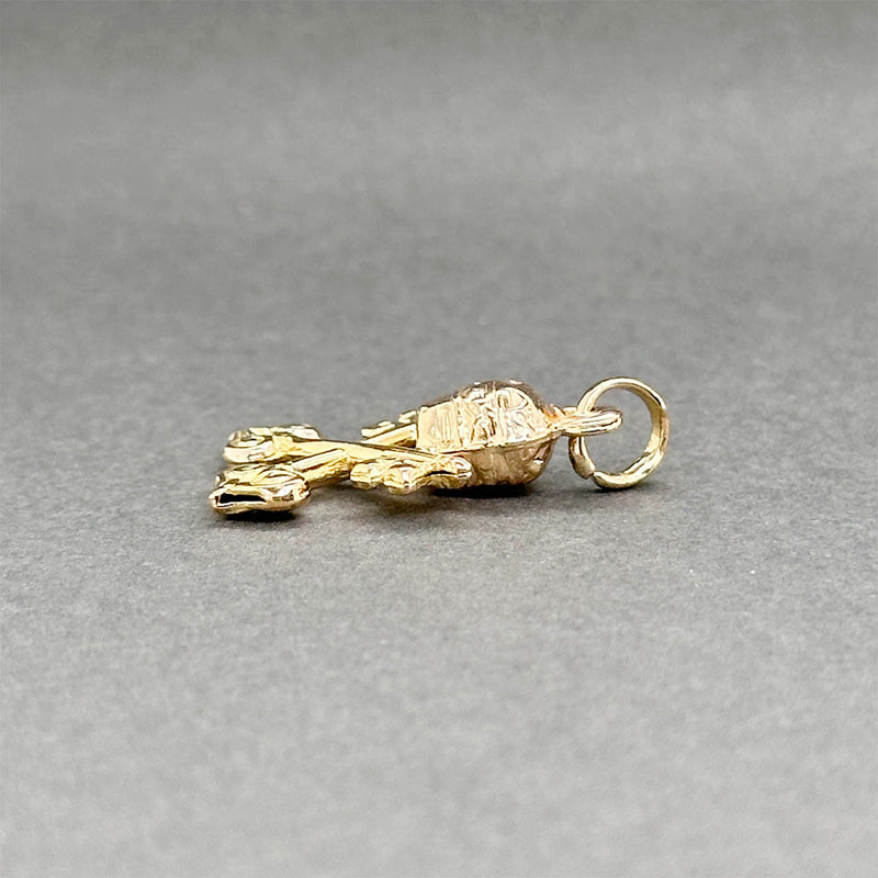 Estate 18K Y Gold Vatican Keys & Papal Tiara Pendant