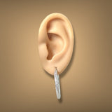 Estate 14K W Gold 27.10mm Stardust Hoop Earrings