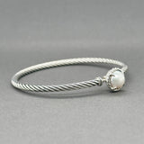 Estate David Yurman SS Chatelaine Pearl Bangle Bracelet