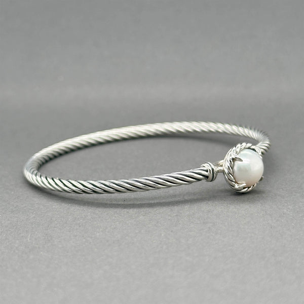 Estate David Yurman SS Chatelaine Pearl Bangle Bracelet