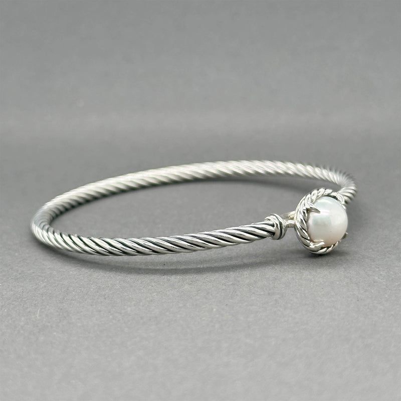 Estate David Yurman SS Chatelaine Pearl Bangle Bracelet
