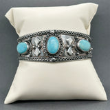 Estate SS Turquoise Cuff Bracelet