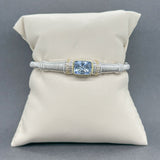 Estate Judith Ripka SS 18 Quartz & Diamond Cuff Bracelet