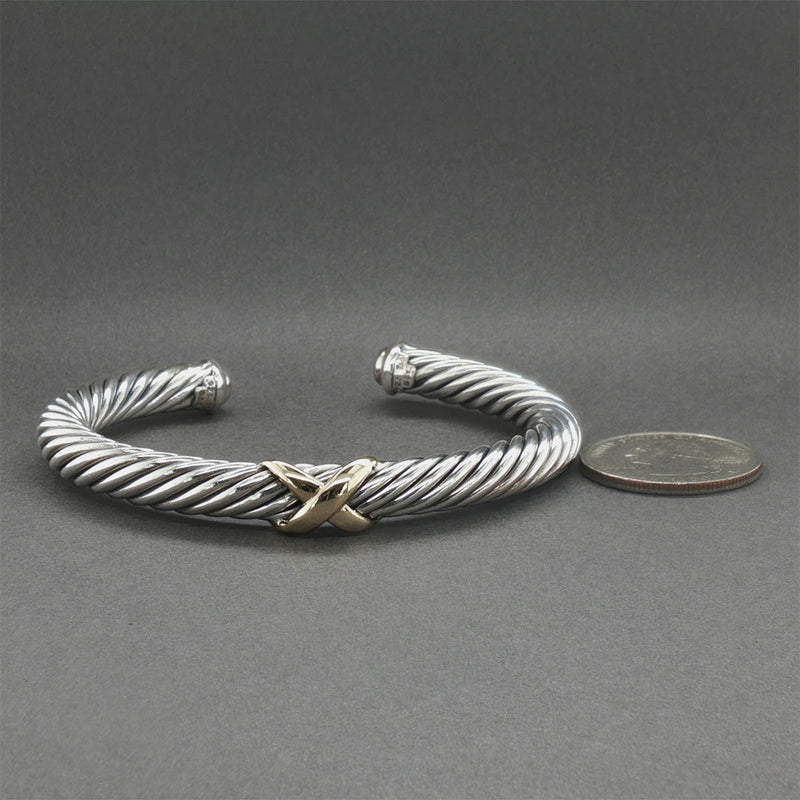 Estate David Yurman SS 18 X Cuff Bracelet