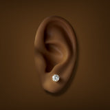 Estate 14K Y Gold CZ Stud Earrings