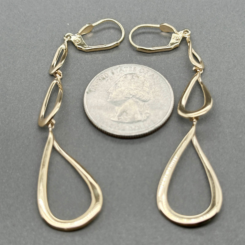 Estate 14K Y Gold Teardrop 77.43mm Dangle Earrings