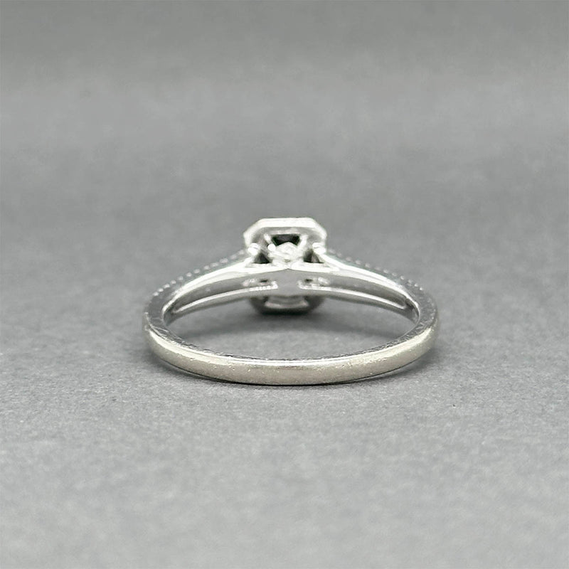 Estate 14K W Gold 1.01ctw Diamond Eng. Ring GIA