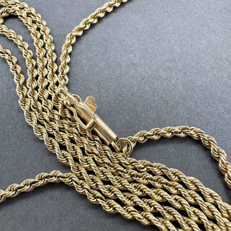 Estate 14K Y Gold 1.79mm 30.5” Rope Chain