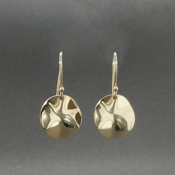 Estate Ippolita 18K Y Gold Mini Wavy Disc Drop Earrings