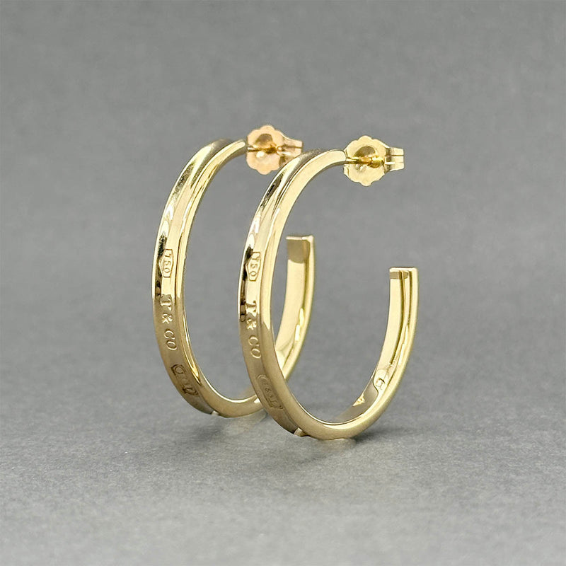 Estate Tiffany & Co. 18K Y Gold 1837 Hoop Earrings