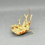 Estate 14K Y Gold Enamel Giraffe Pin