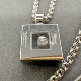 Estate Chopard 18K W Gold Happy Diamond Square Pendant