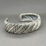 Estate David Yurman SS 1.29ctw Diamond Sculpted Cable Cuff Bracelet