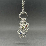 Estate Tiffany & Co. SS 0.37ctw Multigem Dragonfly, Butterfly, & Flower Pendant
