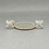Estate 14K Y Gold 0.03ctw K/I2 Diamond X Earrings