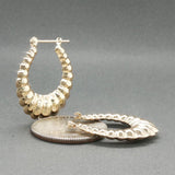 Estate 14K Y Gold Ribbed Hoop Earrings