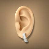 Estate 14K W Gold 1.11ctw H-I/SI1-2 Diamond Huggie Earrings