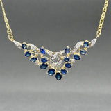 Estate 14K TT Gold 2.75ctw Sapphire & 0.22ctw Diamond Necklace