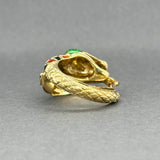 Estate 18K Y Gold Enamel Snake Ring