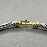 Estate David Yurman SS 18 3mm Buckle Bangle Bracelet