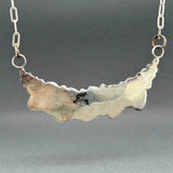 Estate SS Turquoise Crescent Necklace